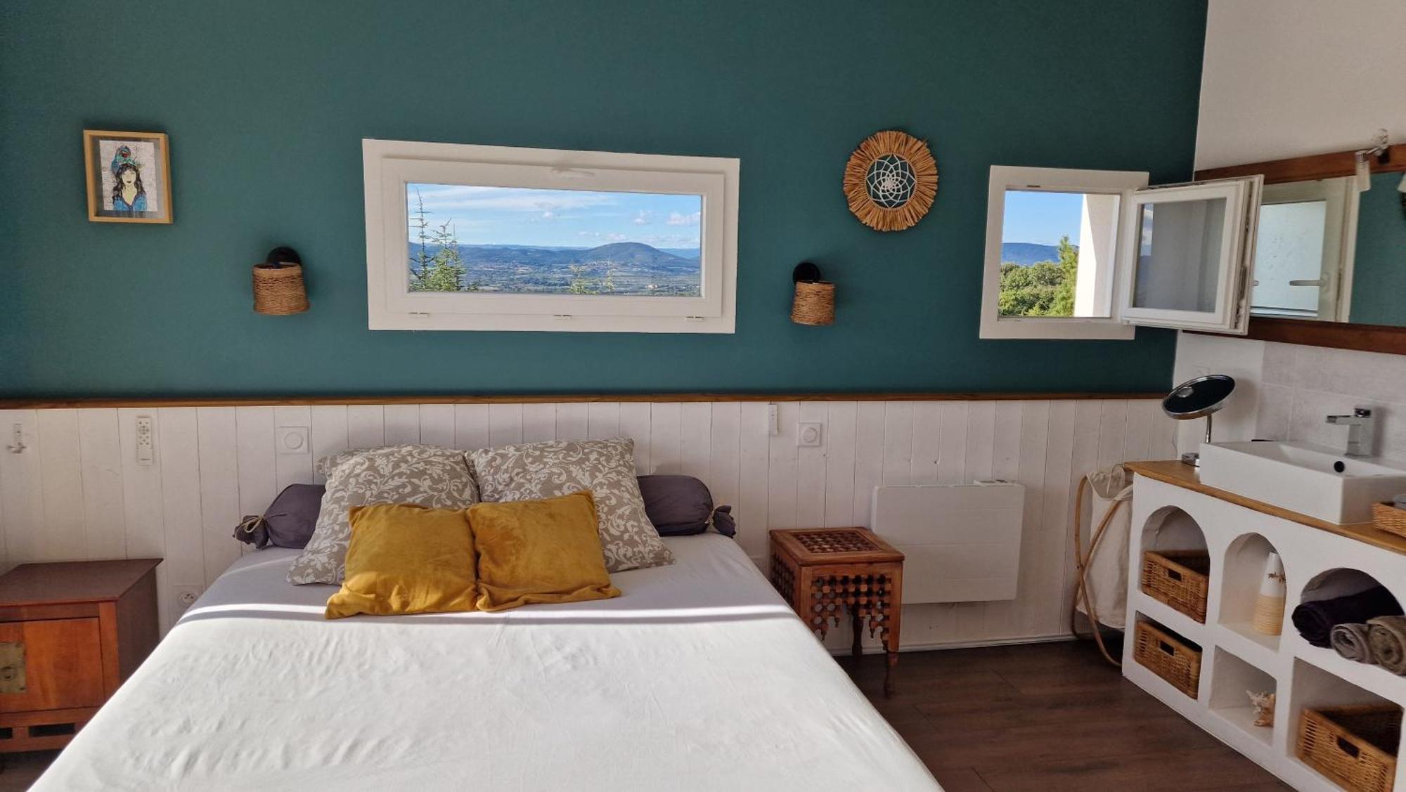 Reve D'Escapade Chambre Avec Vue Sublime Sur Les Cevennes Ardechoises Barjac  Exteriér fotografie