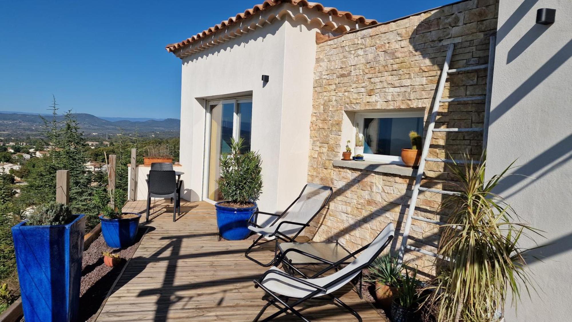 Reve D'Escapade Chambre Avec Vue Sublime Sur Les Cevennes Ardechoises Barjac  Exteriér fotografie